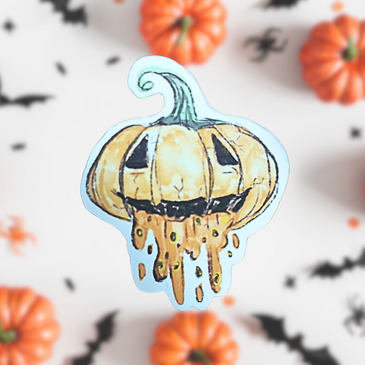 Puking Pumpkin Sticker