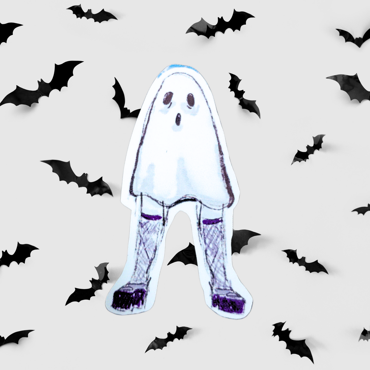 Ghost with legs sticker