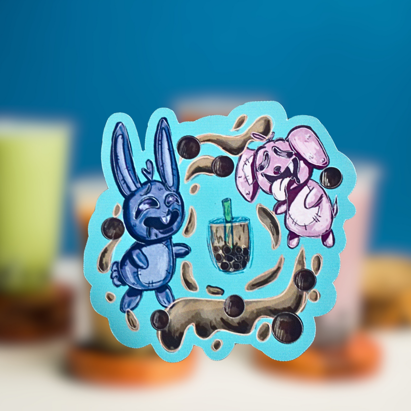 Boba Bunny and Dog Sticker