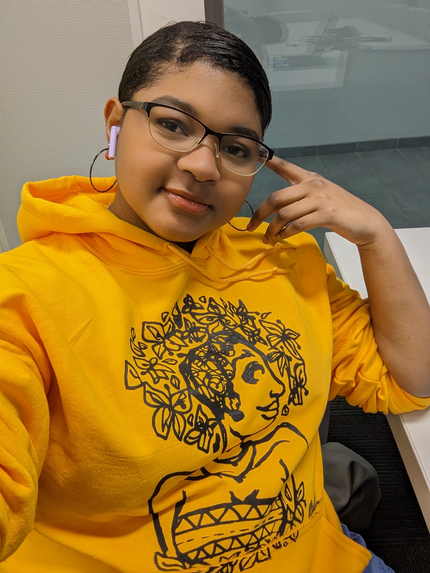 Yellow Flower Portrait Hoodie - BreeBunny